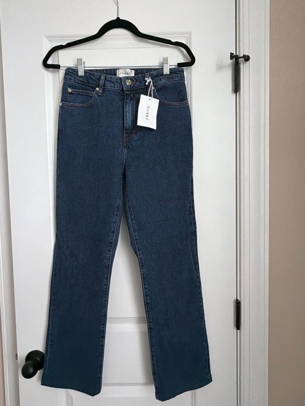 Frame Denim Indigo Wide Leg Jeans